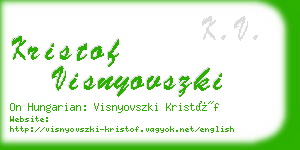 kristof visnyovszki business card